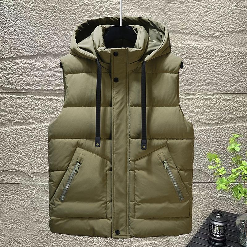 Autumn/Winter Men's Stylish Loose Cotton Vest - Trendy, Warm, Thickened Jacket