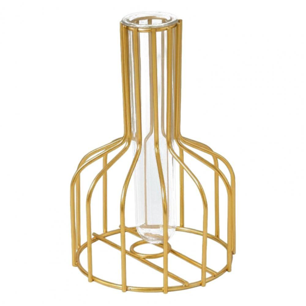 Flower Arranging Test Tube Vase Hollow Frame Removable Tube Decorative Hydroponic Vase Iron Flower Arrangement Vase