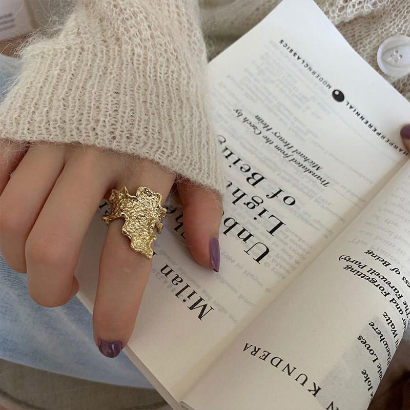 Korean Stylish Inspired S925 Open Ring With Textured Flame For Women Trendy