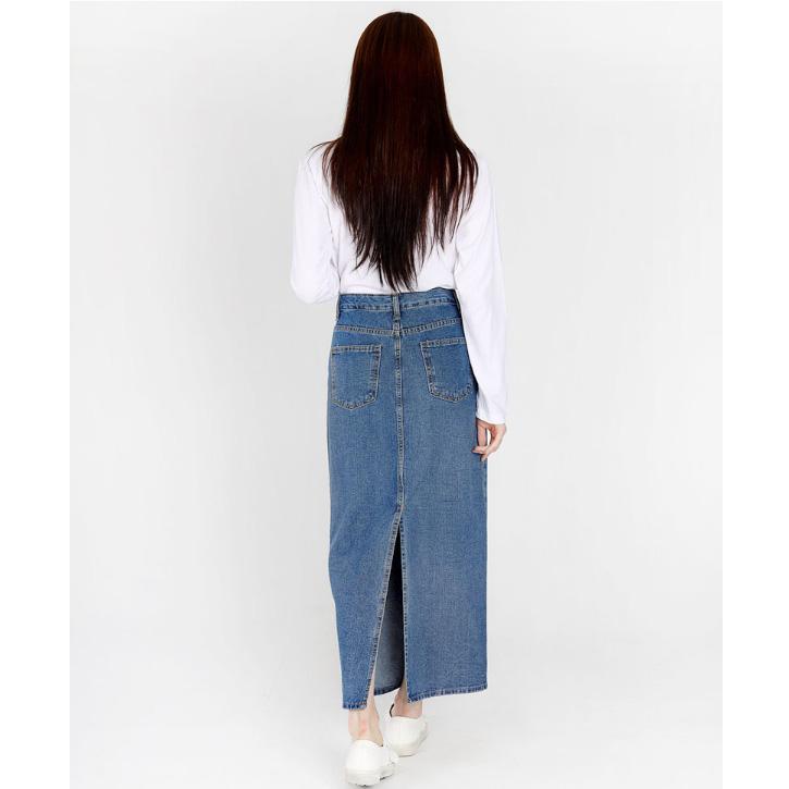 Jeansrock für Damen, langer Rock, Date-Outfits, koreanische Mode