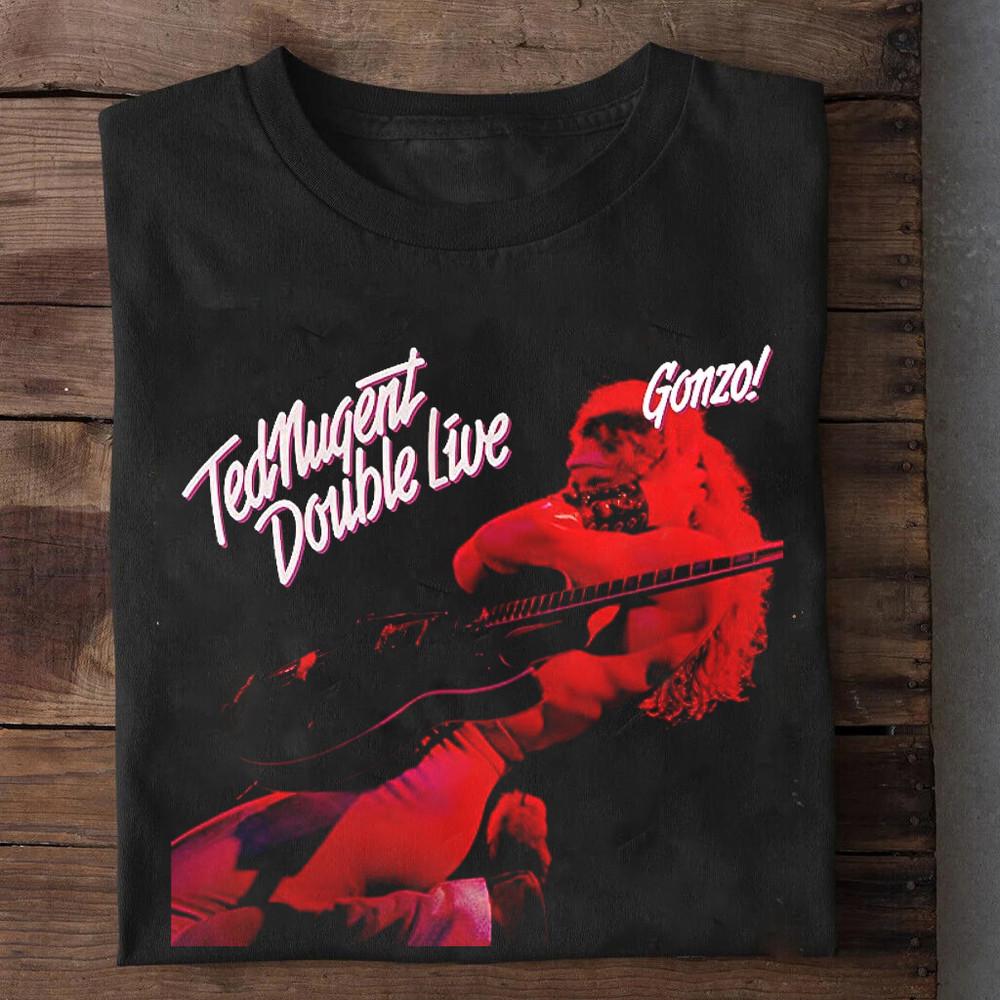 NEUES Ted Nugent - Gonzo T-Shirt Kurzarm Schwarz Alle Größen Shirt Unisex T-Shirt