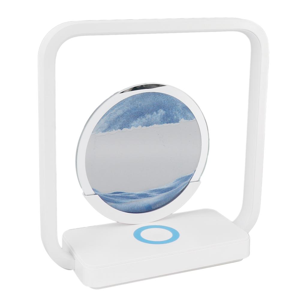 Moving Sand Art Decor Lamp with Wireless Phone Charger USB Powered 3D Liquid Motion Hourglass Touch