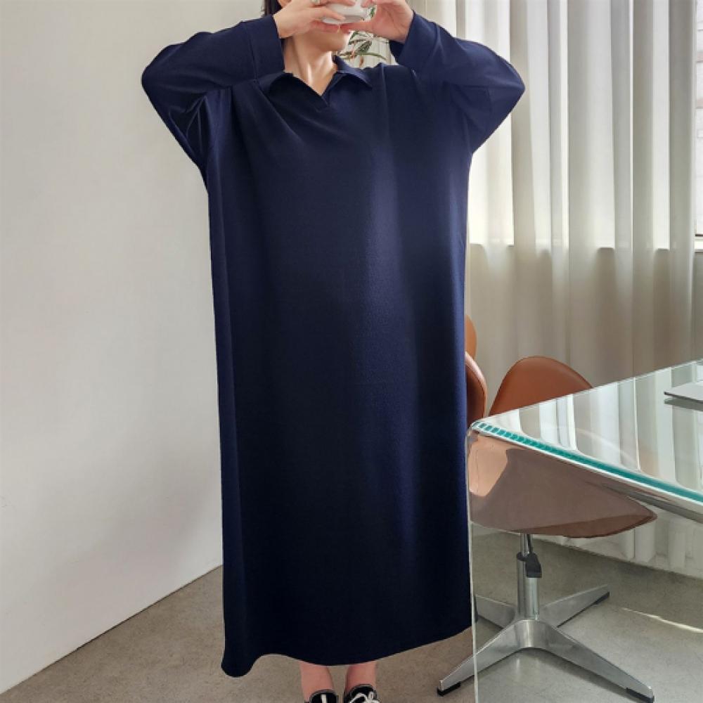 New ArriVals Open Run Women Autumn Long SleeVe V Neck Plus Size Long Dress Home