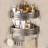 Vinnatsu Bathroom Corner Rack with Strong Suction Cups, Bathroom Rack with 8 Hooks, Aluminum Alloy, Strong Adhesive Mounting, Bath Storage, Shower Rac