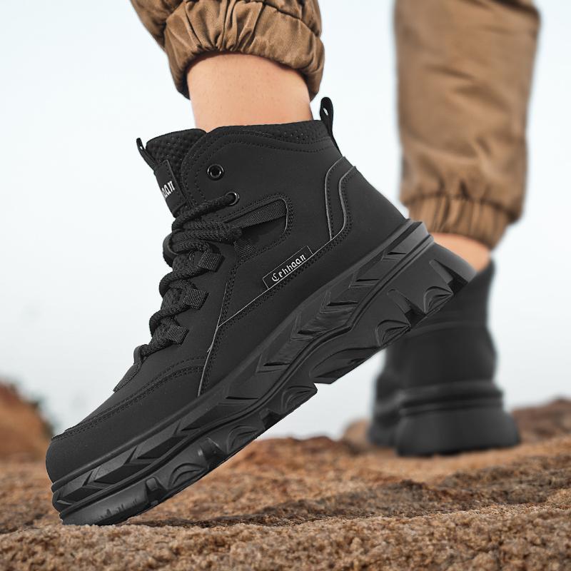 Labor insurance men's shoes autumn trend thick-soled work leisure sports trendy shoes men's medium help tooling outdoor Martin boots