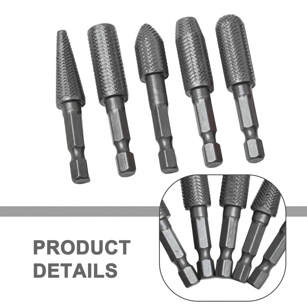 Hex Shank Rotary Steel File Drill Bits Burrs Grinding Grooved Sanding Engraving