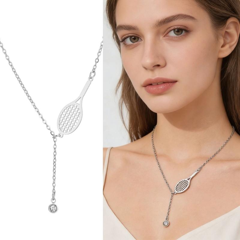 Fashionable Tennis Racket Pendant Necklace Portable And Sturdy For Everyday Wear