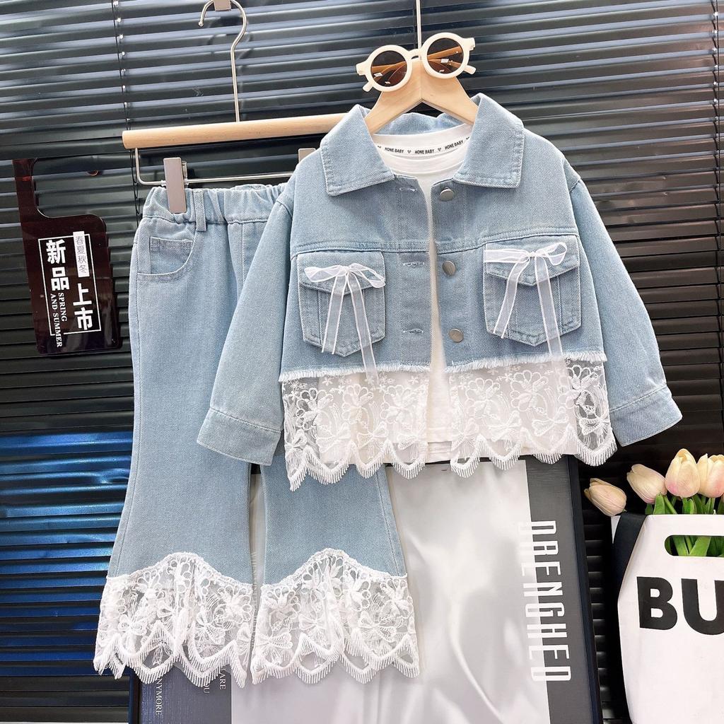 Kid's 2 Piece Printed Suit Short Sleeve Button Up Top Wide Leg Pants Suit Set Pajamas Home Casual Suit