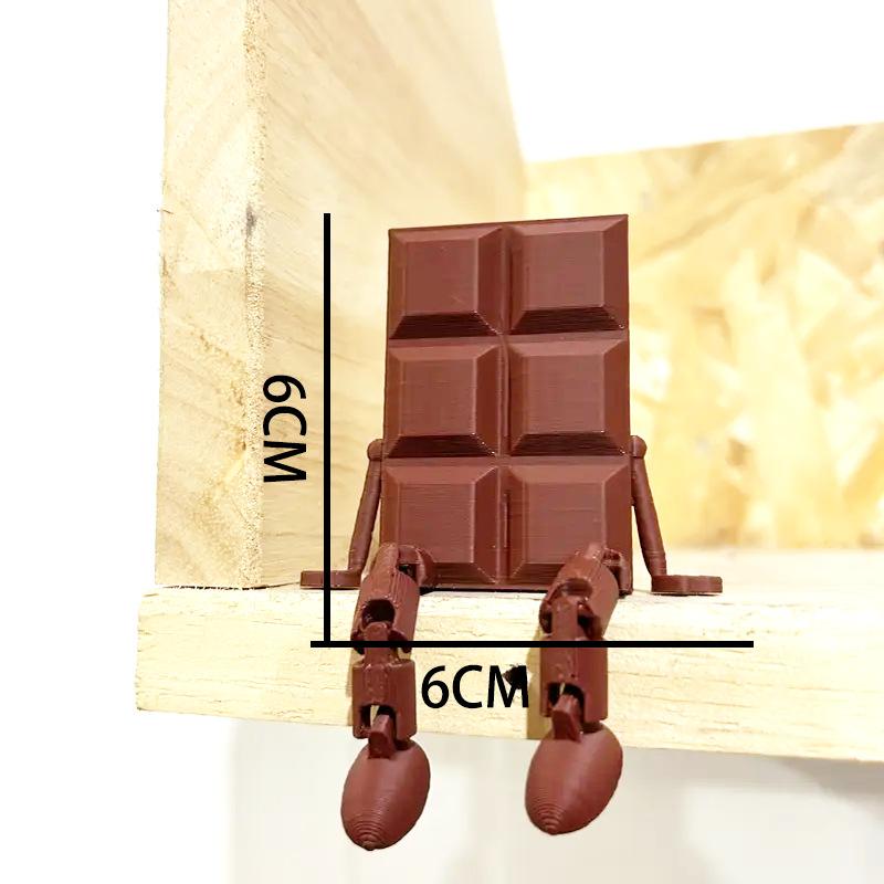 Simulation Chocolate People 3D Printed Toys Joints Movable Home Office Decor Ornaments Funny Chocolate Action Figure Toy Model