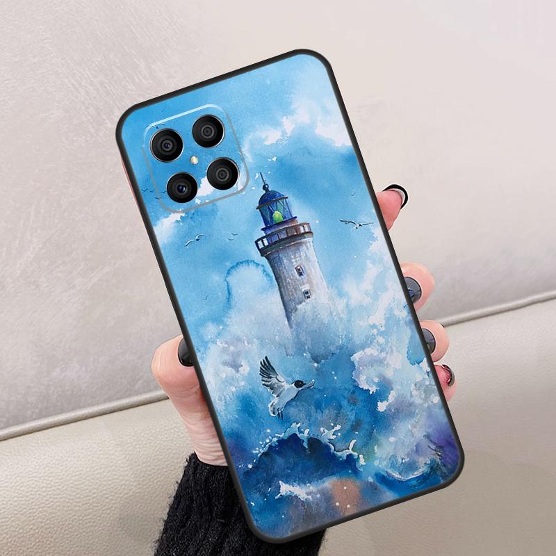 Abstract art highway lighthouse For Honor Magic 8 Pro 6 7 Lite Case For Honor Win RT 400 200 50 70 90 X8c X8b X9a X9b X9c X9d