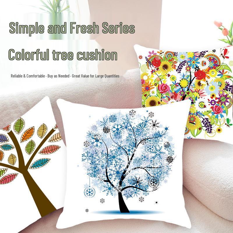 Colorful Abstract Floral Cushion Cover for Sofa or Home Décor