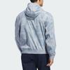 adidas Men's Light Blue Half-Zip Badge Print Hooded Anorak Jacket IS1052