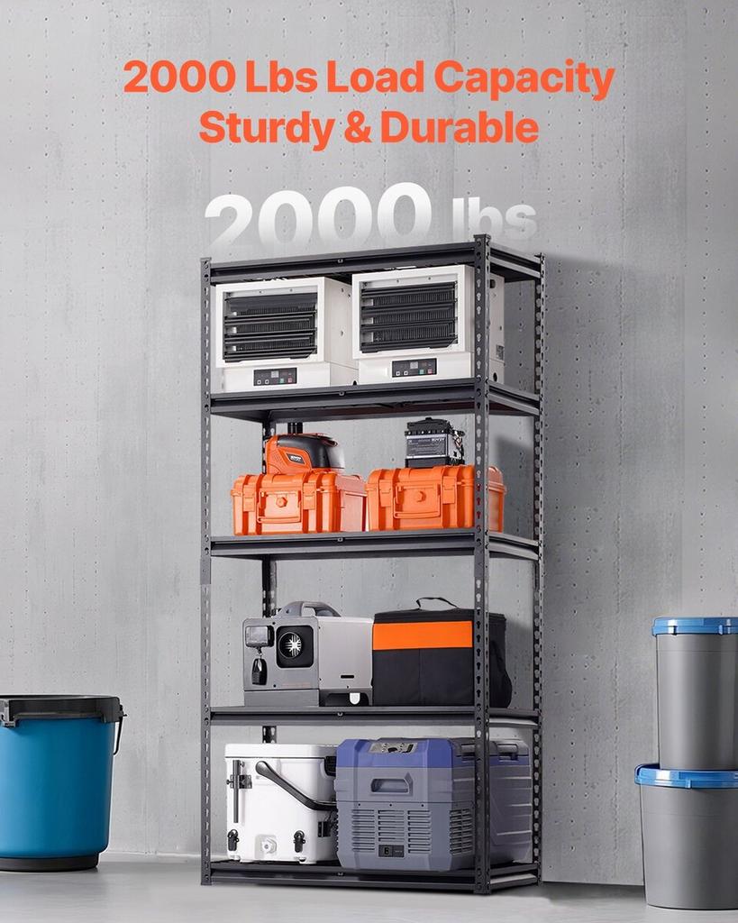 Storage Shelves 5 Tier Adjustable Heavy Duty Garage Shelving Unit 2000 lbs