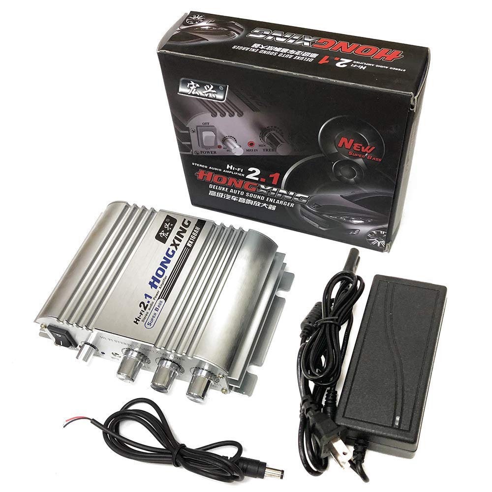 High Output Audio Amplifier Manufactured by HONGXING Effective Maximum Output 300W 300W 150W Deep Bass Stereo Amplifier 12V 5A Adapter Included