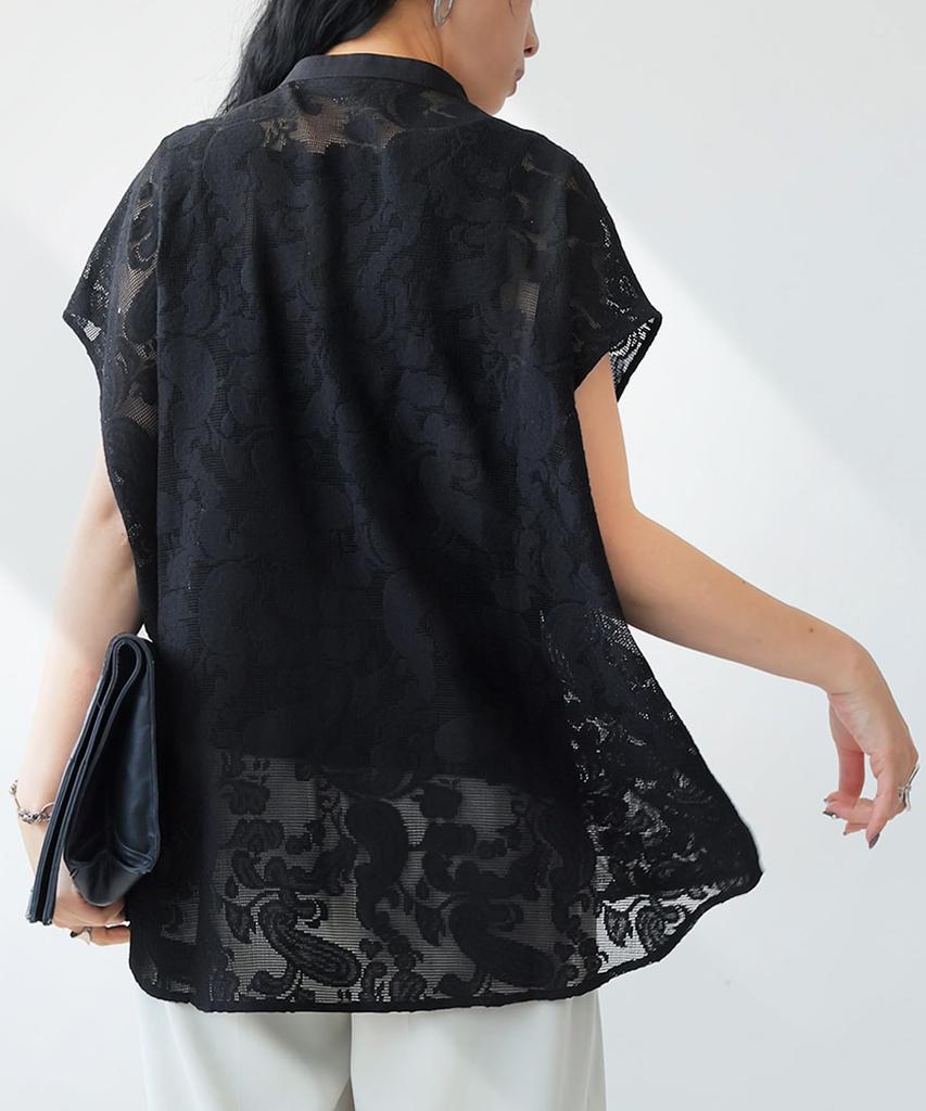 Antiqua Sleeveless Lace One Size Black Women's Shirt, YP-00141, 05,