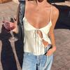 Women's Satin Chic Tie Spaghetti Strap Strapless Ultra-thin Party Vest Y2K Vest