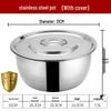 304 Stainless Steel Multi-Use Basin with Lid - Ideal for Washing Vegetables, Kneading Dough, Mixing, and Cooking