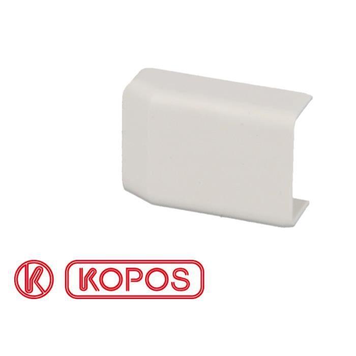 Embout de moulure - KOPOS - 20 x 10 mm - PVC blanc - Intérieur - A clipser