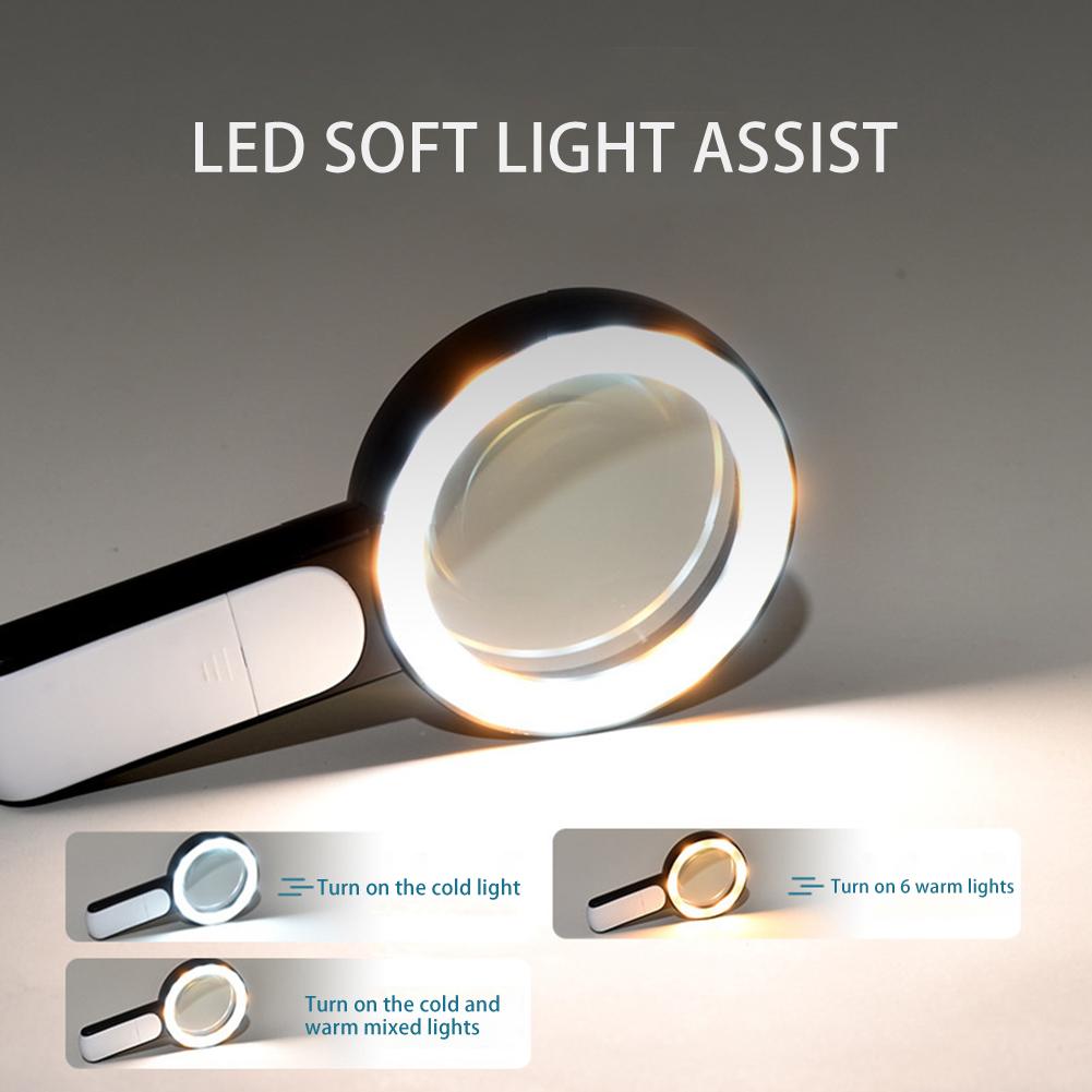 LED Licht Optisch Alt Lesen Dropship Handheld 30X Beleuchtete Lupe Mikroskop Vergrößerungsglas Hilfe Lesen Lupe