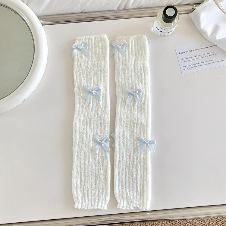Xia Nuo Autumn/Winter Women's Ballet-Style Knit Bow Knot Leg Warmer Socks