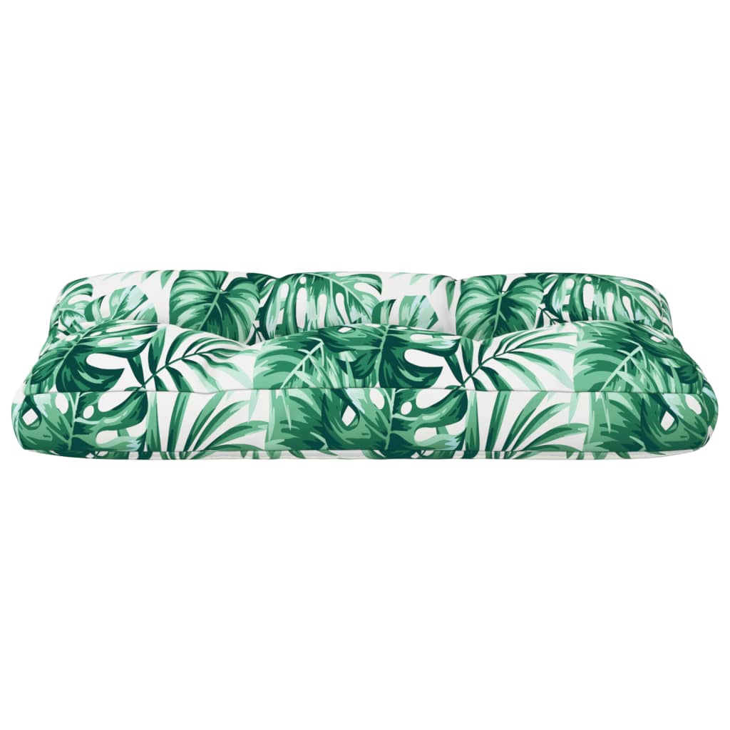 Pallet Cushion with Leaf Pattern 70 X 40 X 12 Cm Fabric