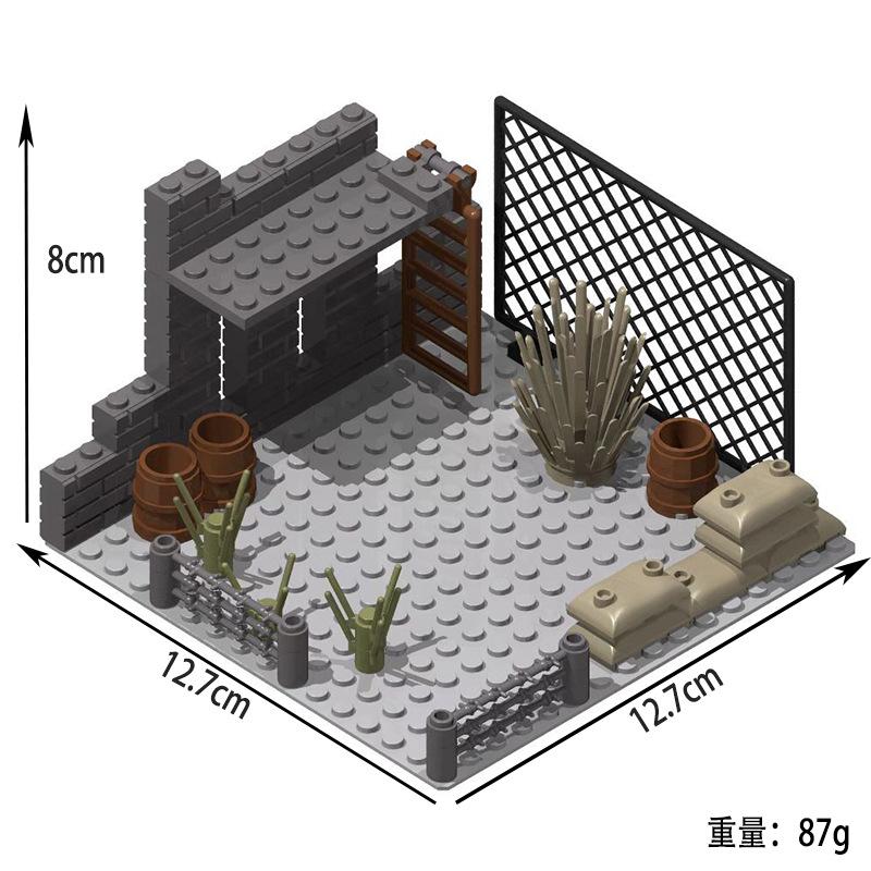 Bricks Toys Model Military Army War DIY Military WW2 Soldiers World 2 Base Observation Tower Assemble Building Blocks Children's