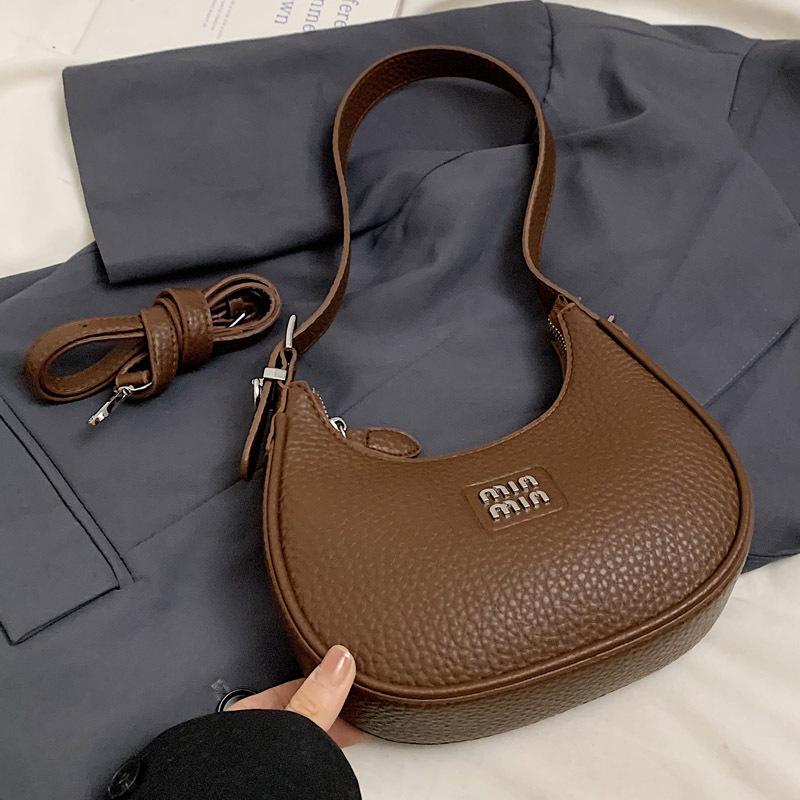 Retro dumpling bag small bag women's 2025 new crescent moon bag autumn and winter commuting one shoulder messenger bag hand carry armpit bag