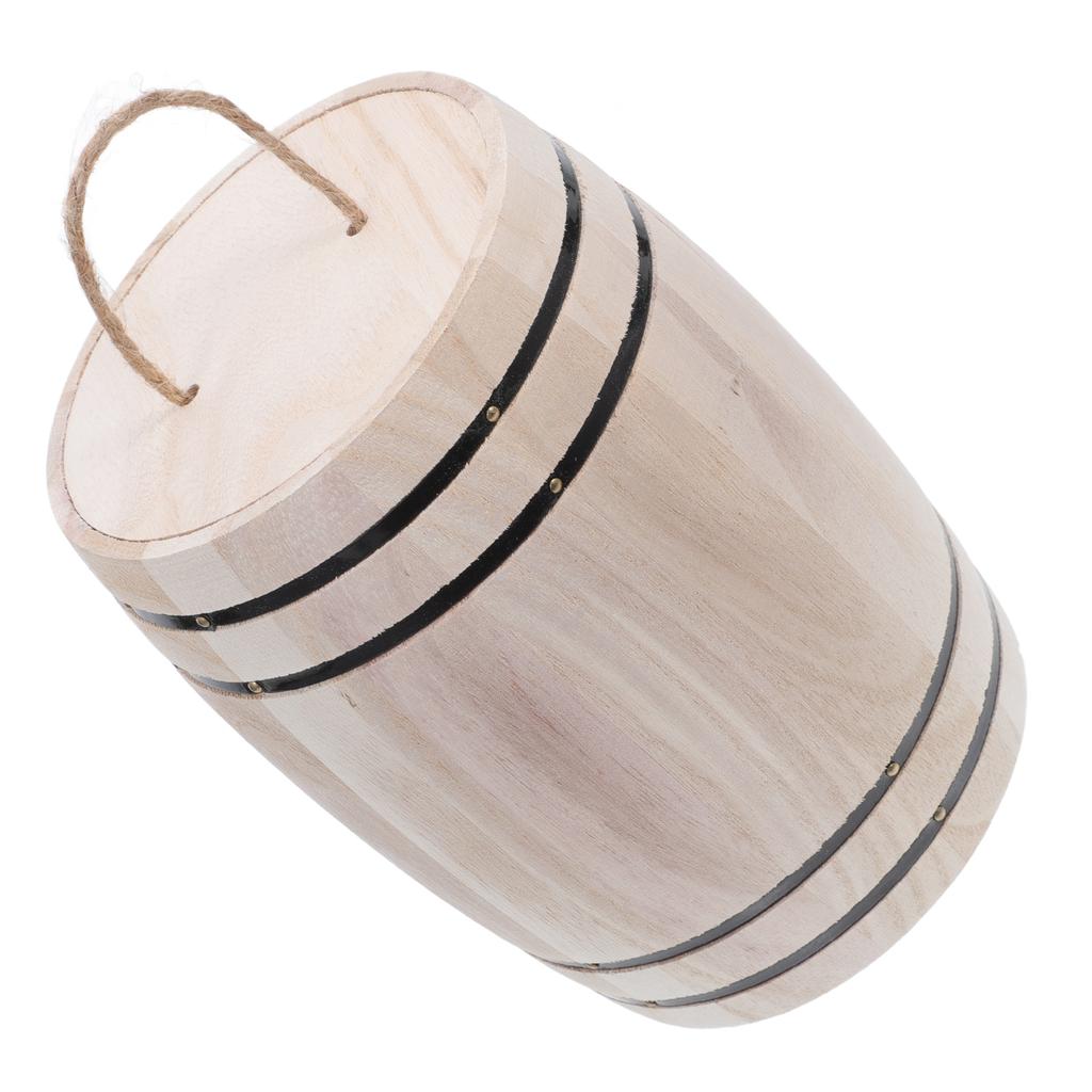 Natural Wood Pen Container Desk Ganizer Storage Cask For Beans Tea Office Supplies Figurine Decorative Bucket With Lid