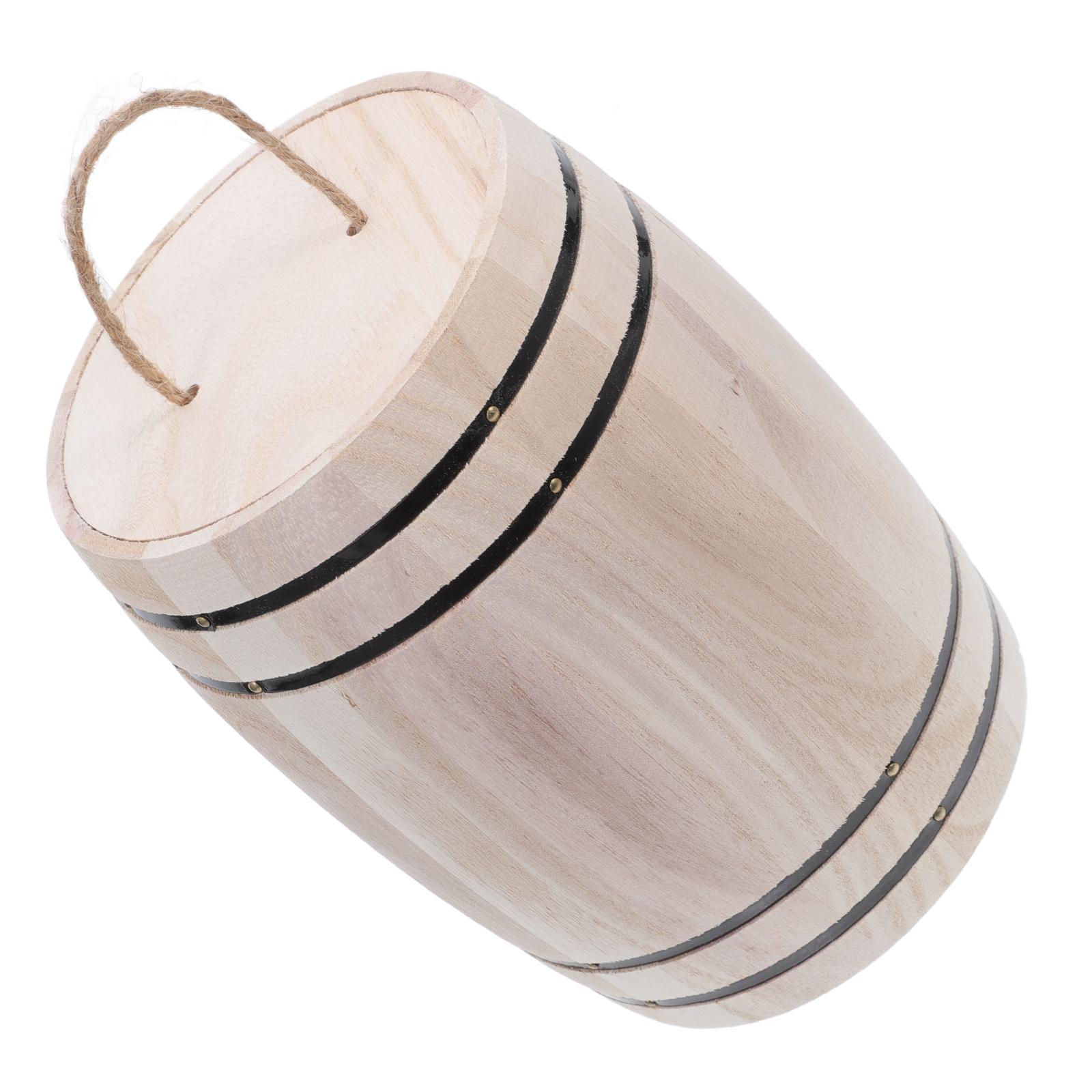 

Natural Wood Pen Container Desk ganizer Storage Cask For Beans Tea Office Supplies Figurine Decorative Bucket With Lid 17.5X12X12 CM светло-коричневого