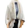Women's High-End Knitted Cardigan: Autumn/Winter Cloak Shawl with Wide Fur Collar & Tassel