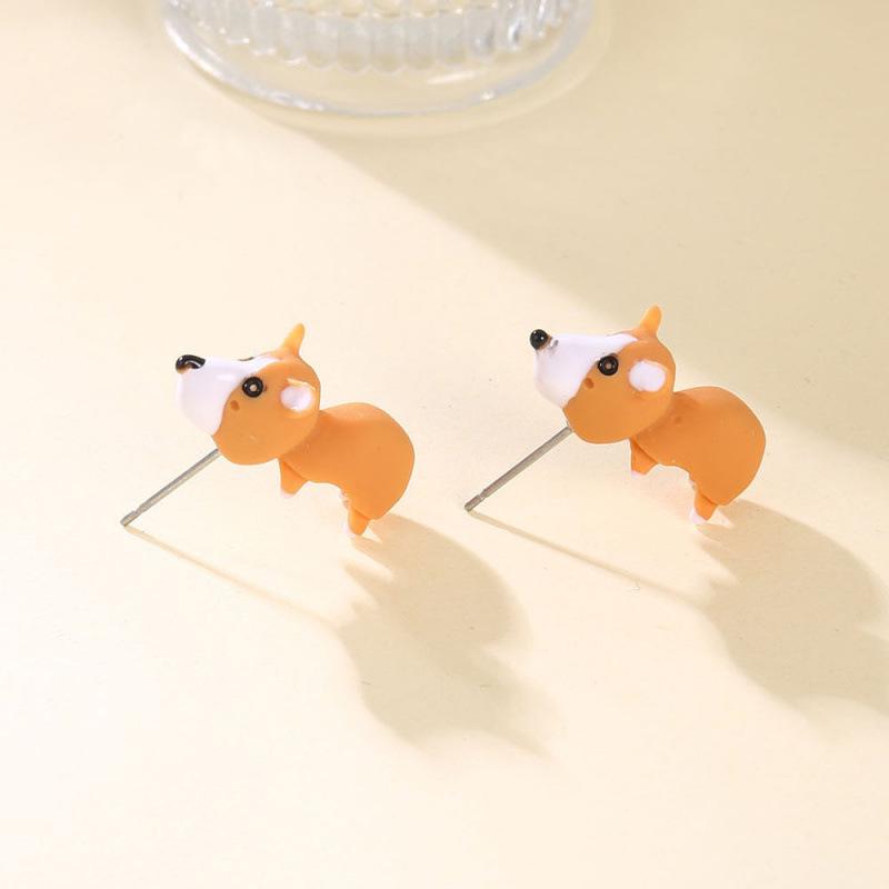 Boucles d'oreilles mignonnes pour petits animaux, style européen et américain, avec design peinture en aérosol