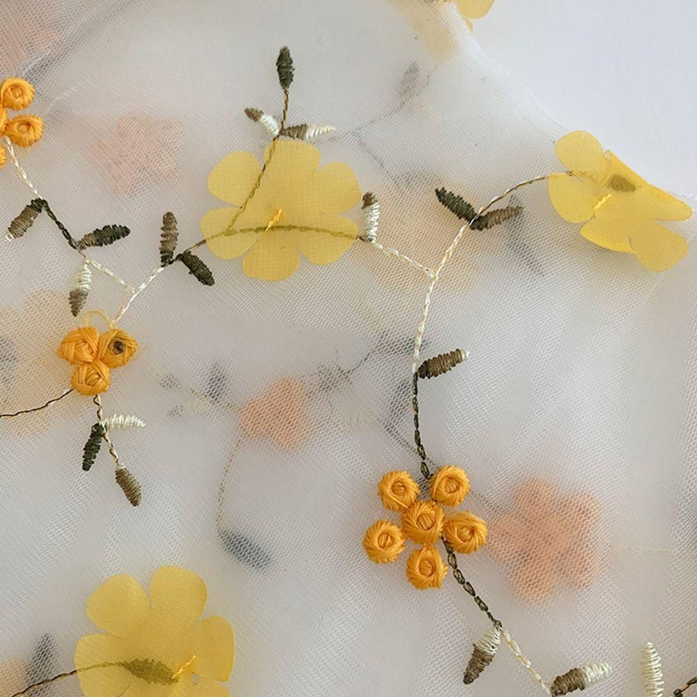 Double Organza Flower Embroidery Hand Bag Clear Jelly Light Material Mesh Shopping Bag Yarn Cloth Organza Tote Bag Shoulder Bag