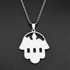 Judaism Jerusalem Je Hamsa Hand Stainless Steel Necklaces for Women Men Gold Color Temple of God Fatima Jewelry
