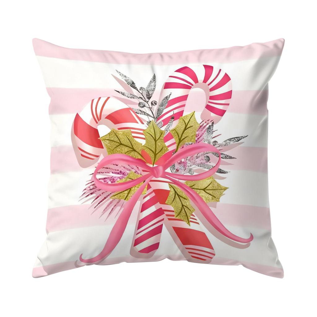 45X45Cm Pink Christmas Theme Pillowcase Bedroom Sofa Cushion Cover 100% Polyester Living Room Cushion Pillowcase Home Decor