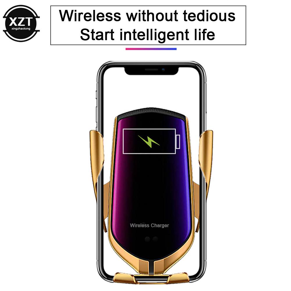 Automatická upínací infračervená automatická indukční QI bezdrátová nabíječka do auta stojan pro iPhone 11 12 13 Pro Max Samsung Galaxy S20 21 Plus