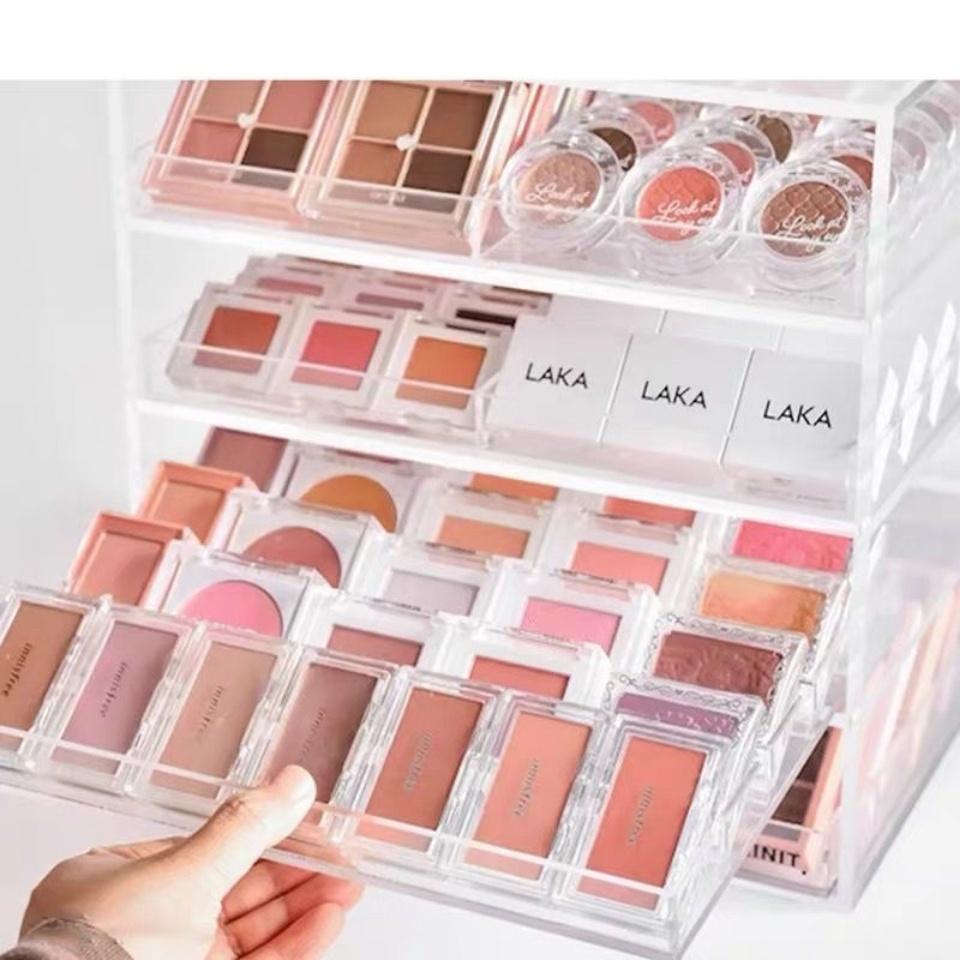 Drawer Acrylic Eye Shadow Storage Box For Powder Cake Blush Cosmetics Jewelry Storage Box Desktop Dustproof Rack