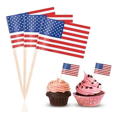 500Pcs Mini Toothpick Pick Flags America Flags Picks Party Cake Decorations