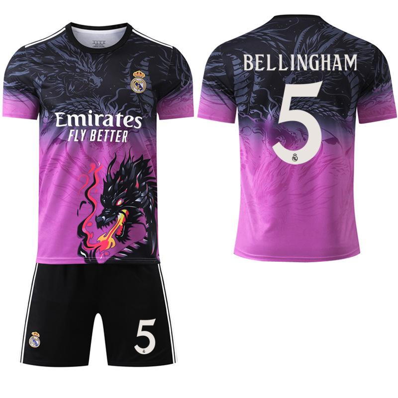 2425 Real Madrid Color Dragon Special Commemorative Edition No. 9 Mbappe 7 Vinicius 5 Bellingham Black Purple #16