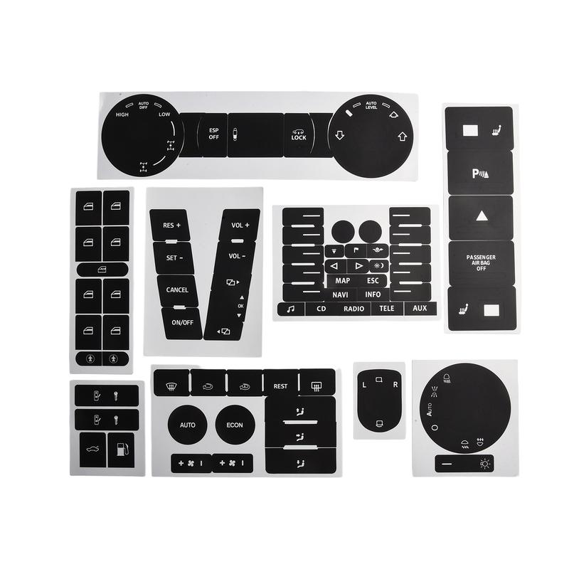 Repair Kit for TOUAREG 2004 2009 Button Decals Stickers Suitable for Radio Navigation Panel Push Button Replacement