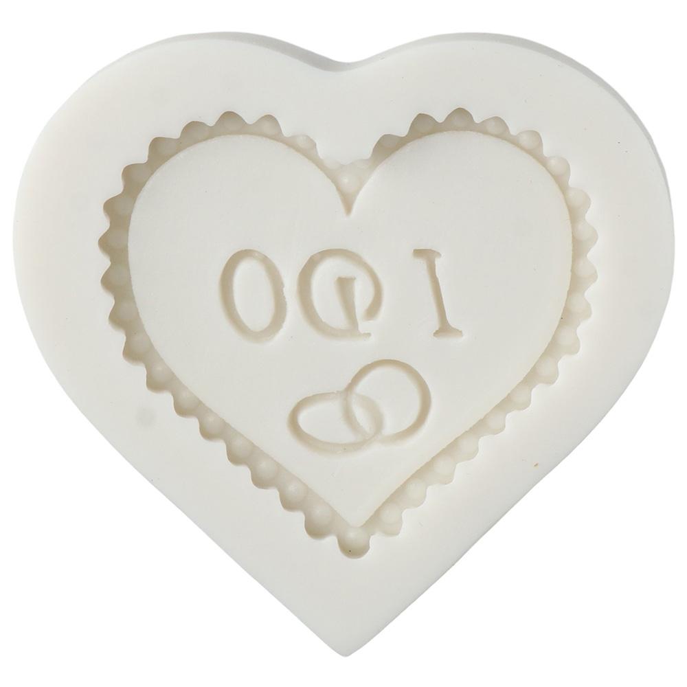 2pcs Silicone Wedding Chocolate Molds White Wedding Candy Molds Heart Fondant Molds  Cake Decorating
