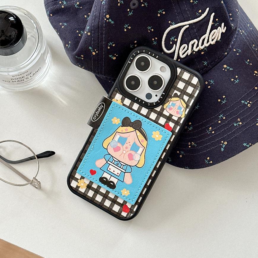 

Premium Textured Circle Pattern & Crying Doll Phone Case for Apple 15/16 15 (No Packaging) озеро синий