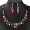 European & American Fashion Crystal Necklace and Earrings Set for Brides