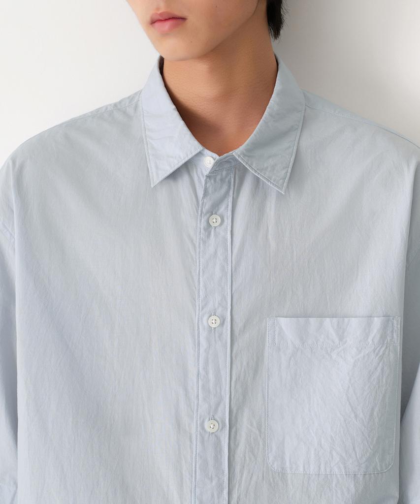 MUSINSA STANDARD Relaxed Micro Seersucker Short Sleeve Shirt [Sky Blue]