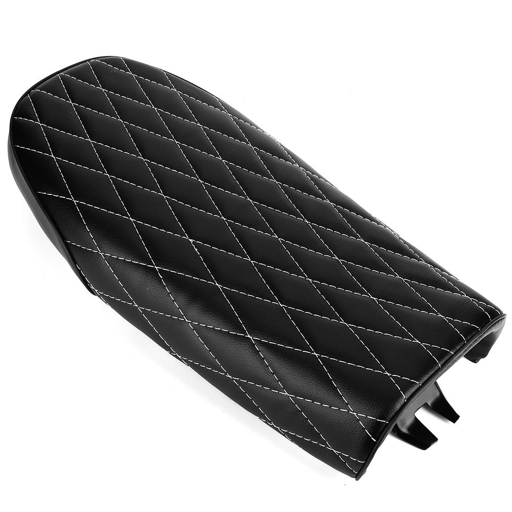 Motorcycle PU Lther Vintage St Flat Saddle Cushion for CG125 GN CG Black