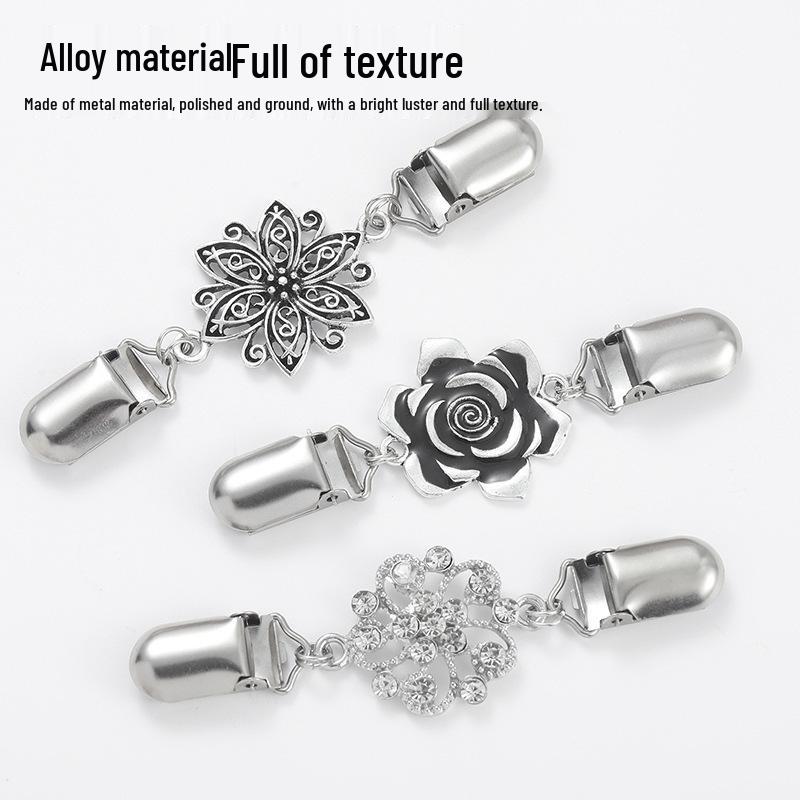 Vintage Diamond Scarf and Sweater Clip – Retro Alloy Brooch for Women