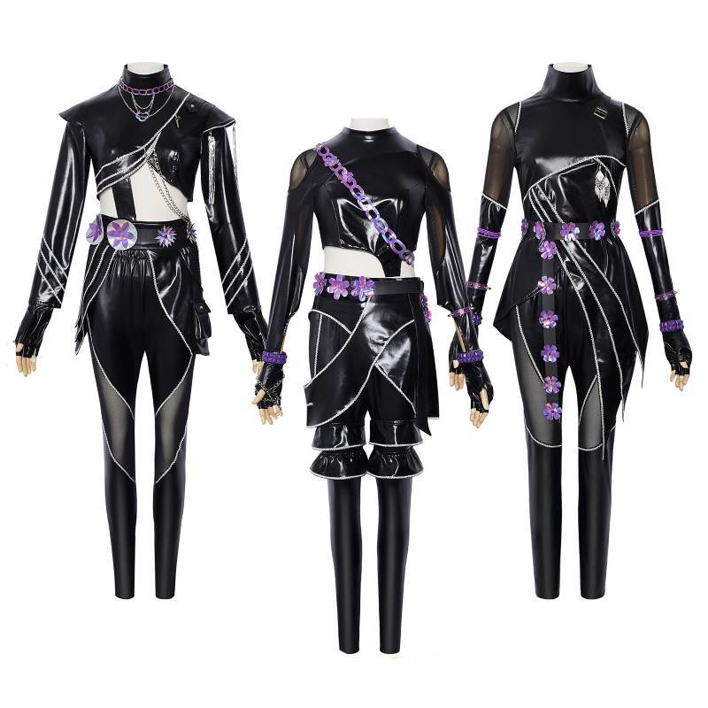 Kpop Demon Hunters Rumi Mira Zoey Kostium Skórzany z Tkaniną PU do Cosplayu na Imprezy Anime