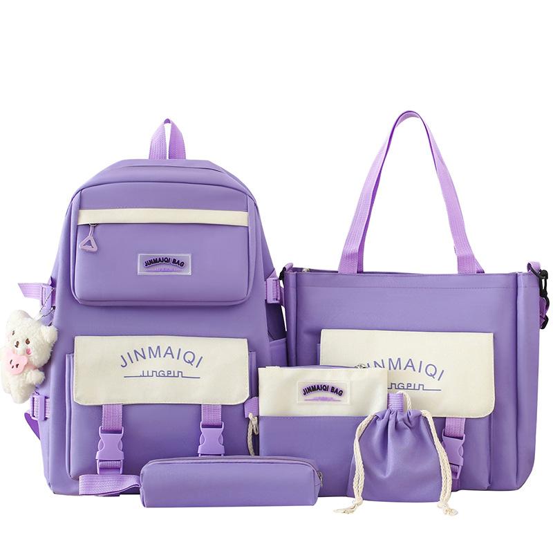 Girls Elementary School Students Junior High School Students Contrasting Color Backpacks High School Students College Students Backpacks