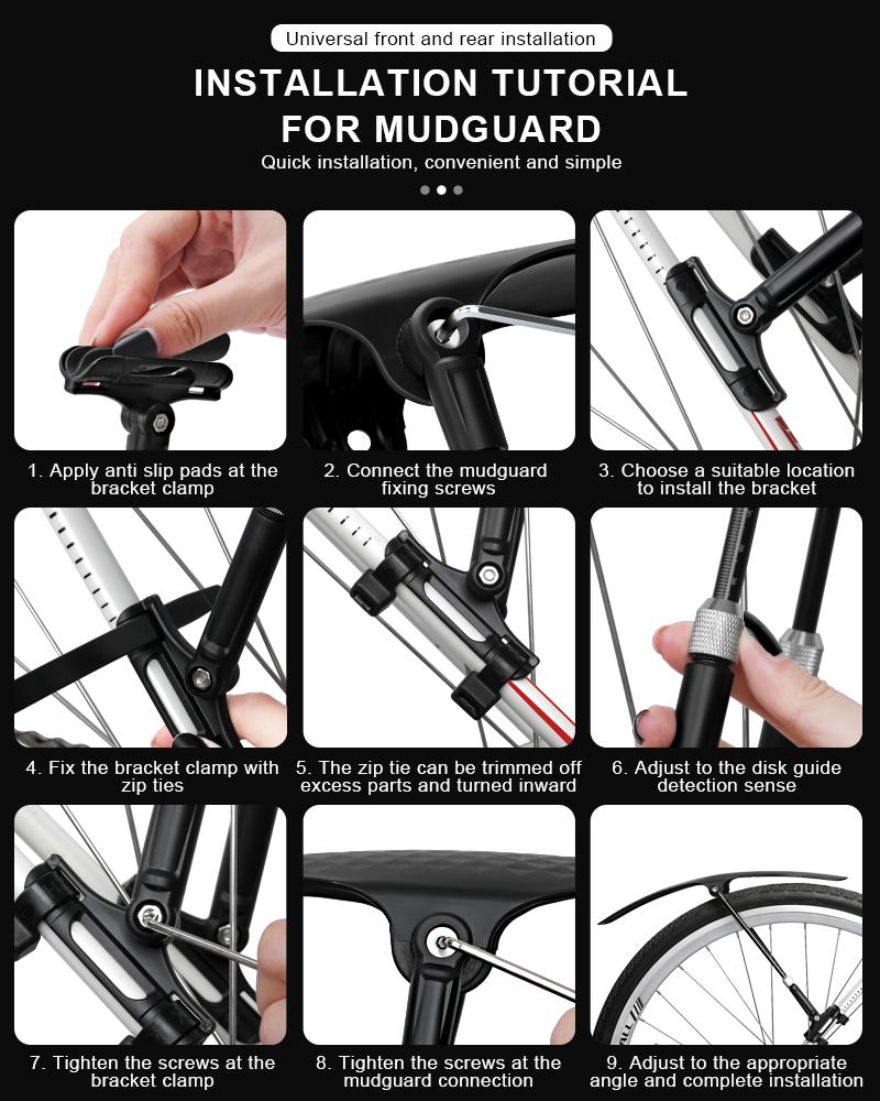 Adjustable Bicycle Fender Quick Release Lightweight Aluminum Alloy Support Mountain Road Bike Fenders Durable Easy To Install