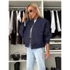 Autumn New Women clothes Western Style Solid Embroidered Short Zipper Clip Thin Gram Cotton-padded jacket High Waist Zip-up Top