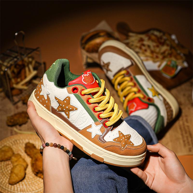 Trendy Brand New Women's Shoes Hamburger Style Niche Board Shoes Outdoor Casual Shoes Men's Street Photography Sports Shoe Women